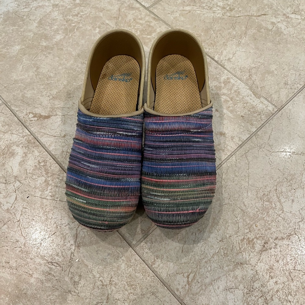 Dansko rainbow clogs